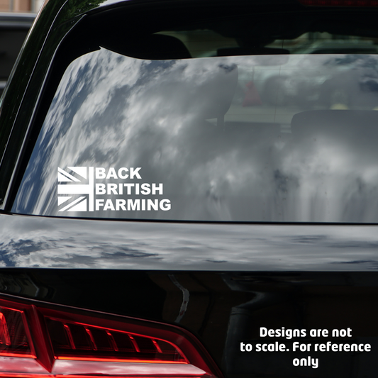Back British Farming Half Union Jack | Car Van Tractor Window Sticker