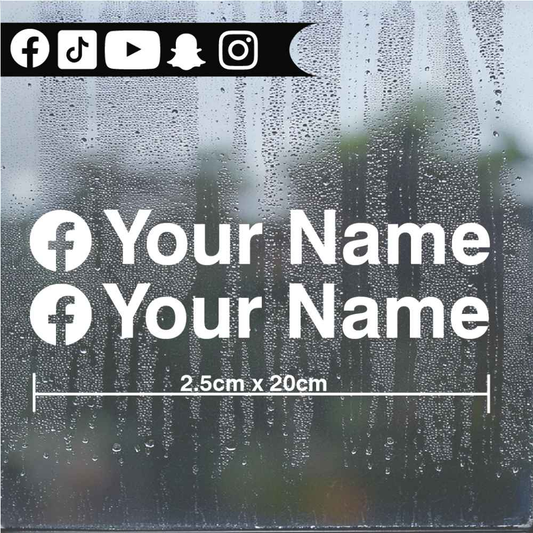 2 x INSTAGRAM TICKTOCK PERSONALISED NAME CAR WINDOW BUMPER STICKER VINYL DECAL