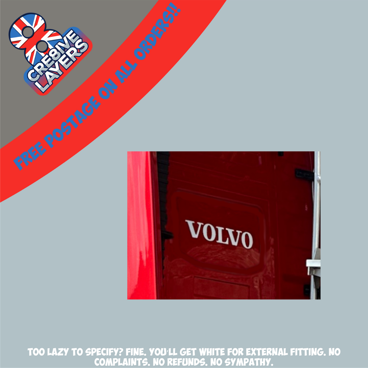 VOLVO FH Rear Cab Sticker Decal 2013–2024 – Text Only Vinyl Infill Letters Kit