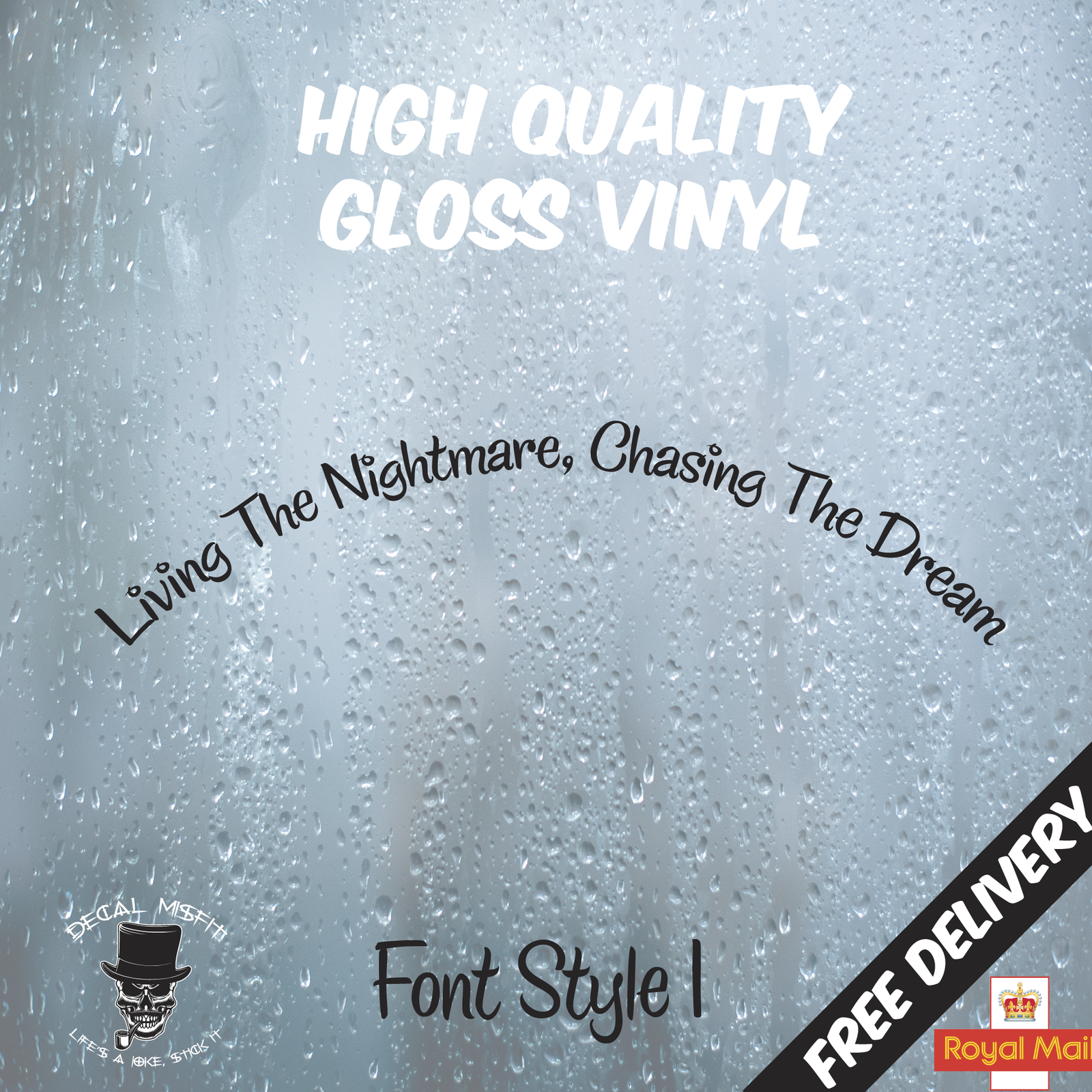 Living The Nightmare, Chasing The Dream | Curved Windscreen Sticker Scania Volvo