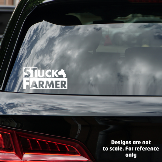 STUCK FARMER Vinyl Sticker - Toolbox, Car, Tractor, Farm, Agri, Farmer Decal