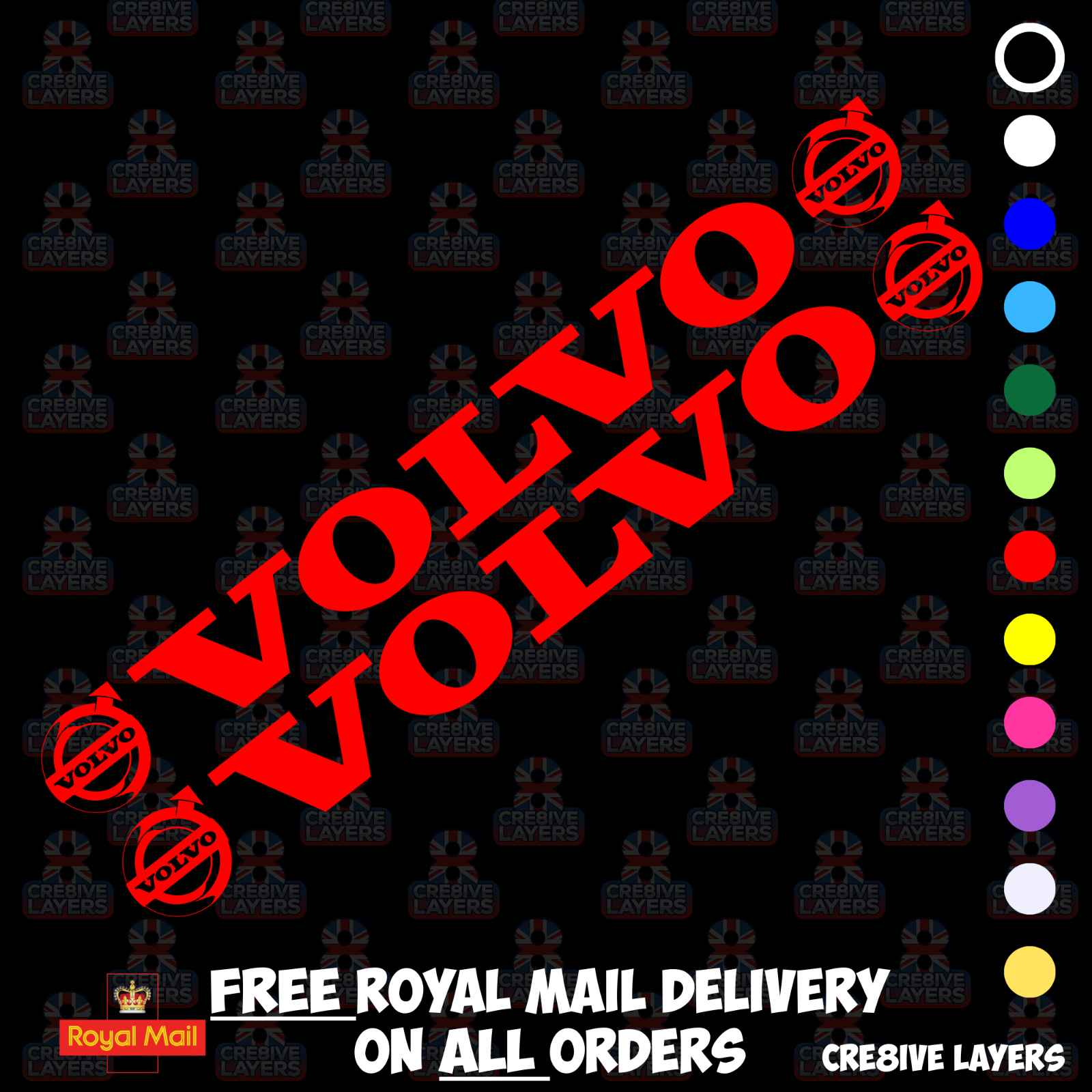 Volvo Side Window Stickers - Pair of Decals for Truck Cab