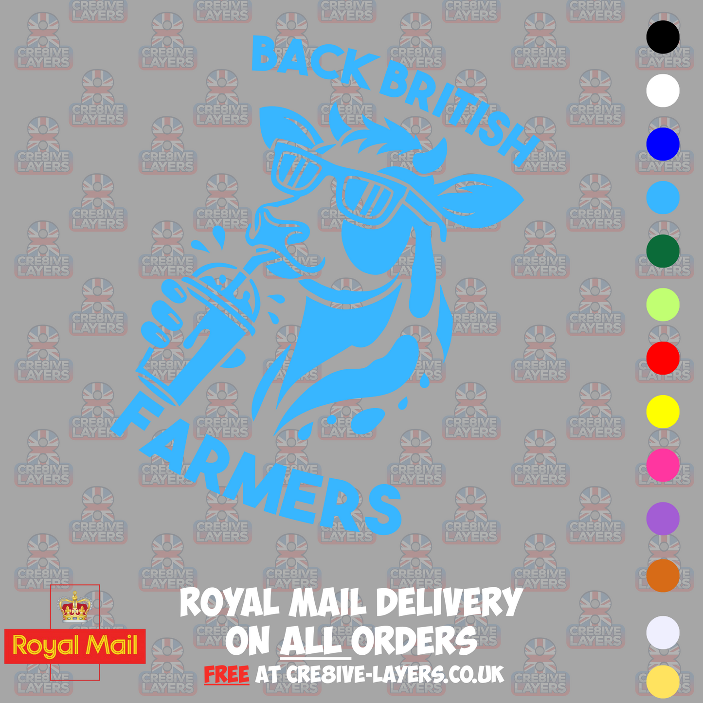 Back British Farmers Milkshake Cow Vinyl Sticker (195mm x 130mm)