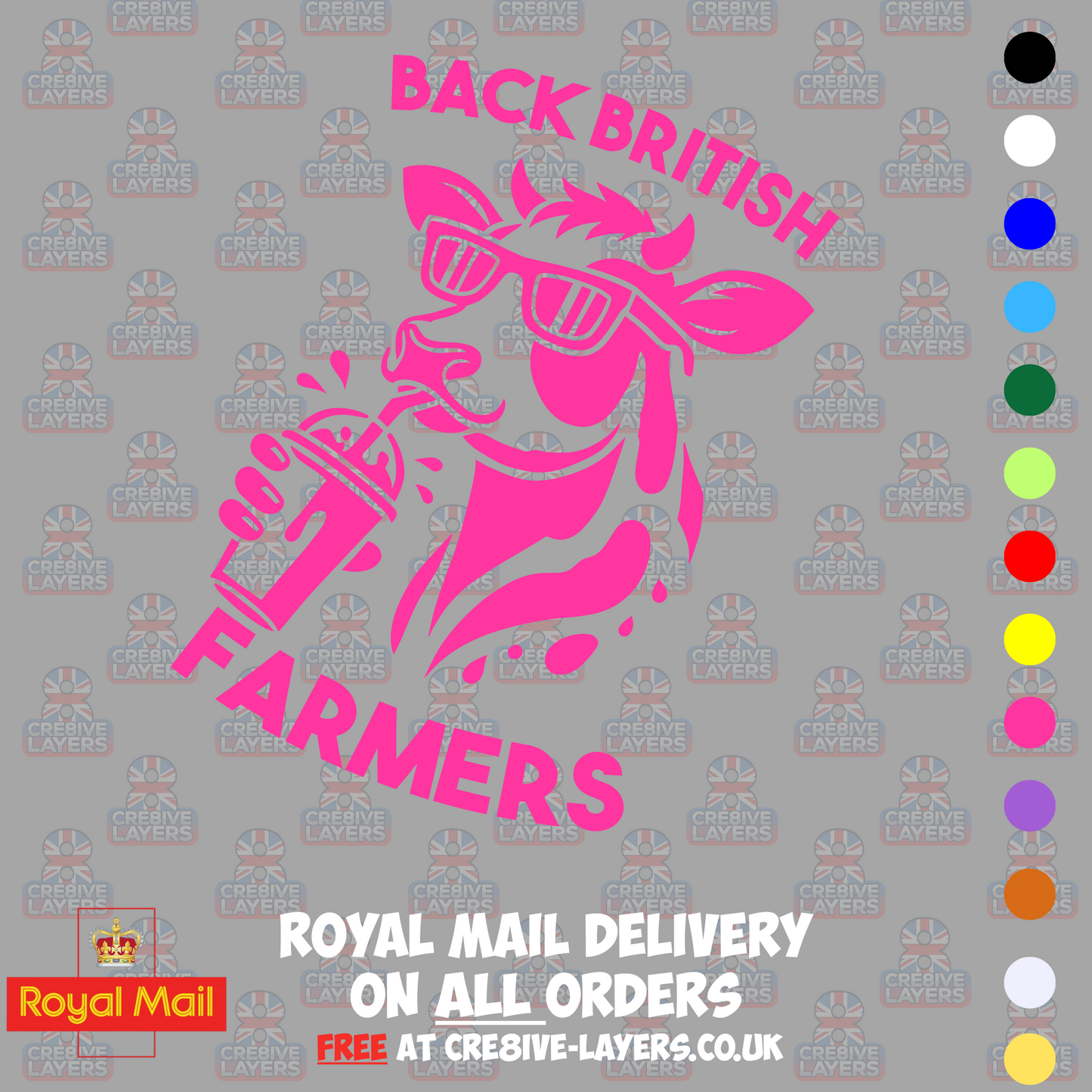 Back British Farmers Milkshake Cow Vinyl Sticker (195mm x 130mm)