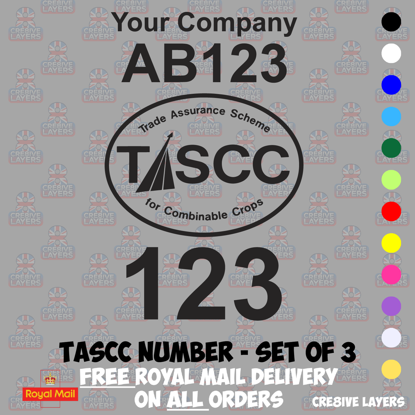 TASCC Trailer Stickers – Legal Requirement Decals Set of 3