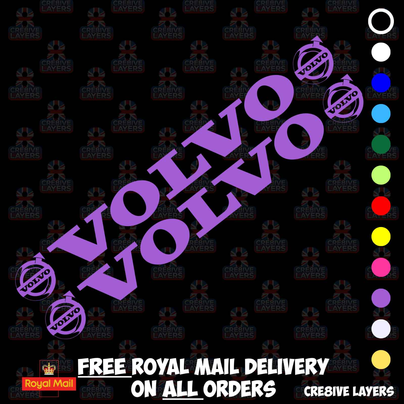 Volvo Side Window Stickers - Pair of Decals for Truck Cab