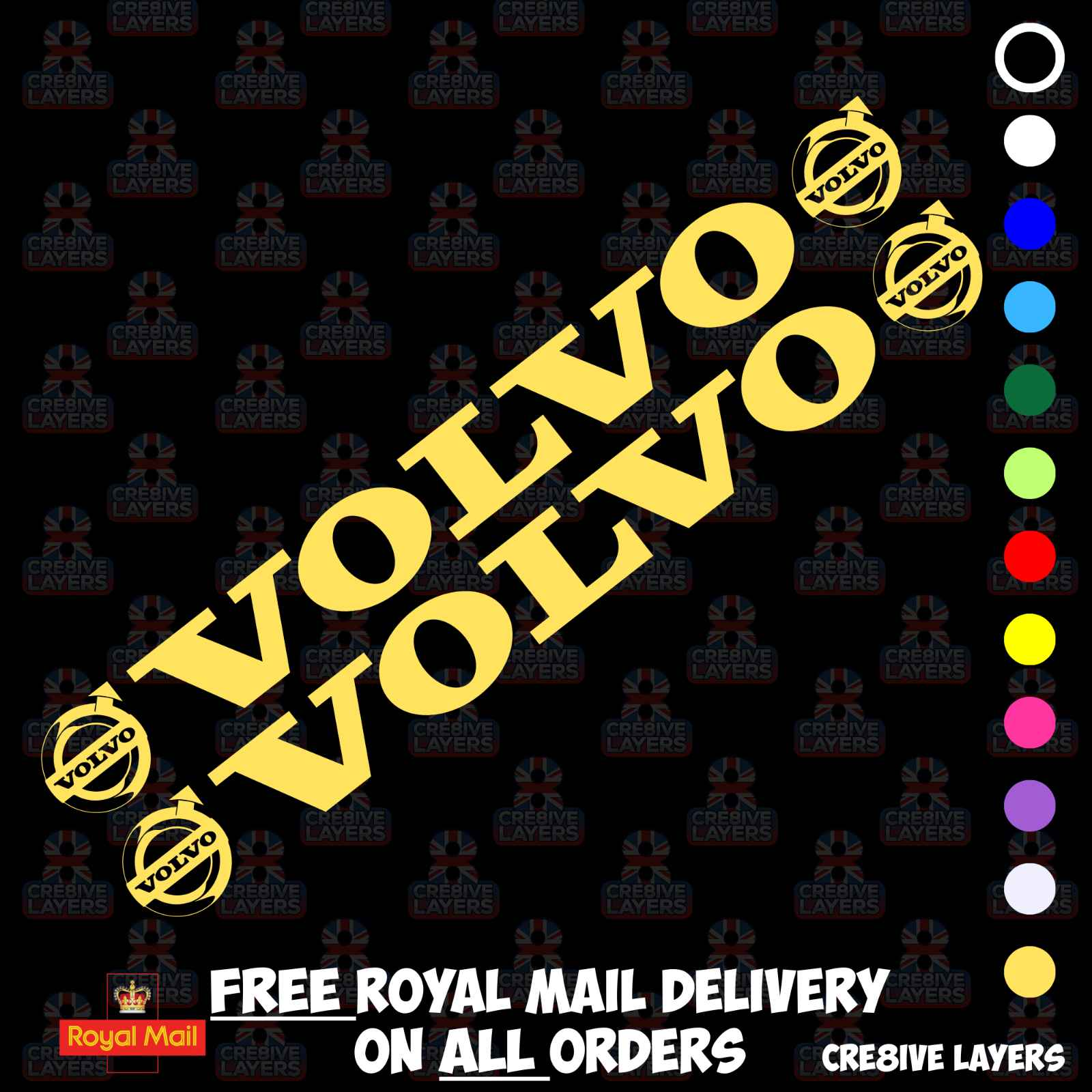 Volvo Side Window Stickers - Pair of Decals for Truck Cab