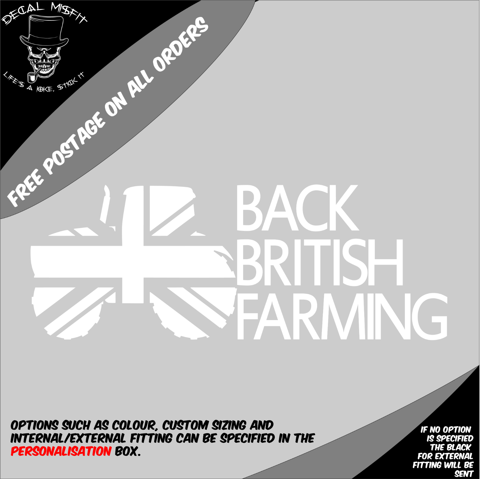 BACK BRITISH FARMING Vinyl Sticker - Car Decal Supporting UK Agriculture